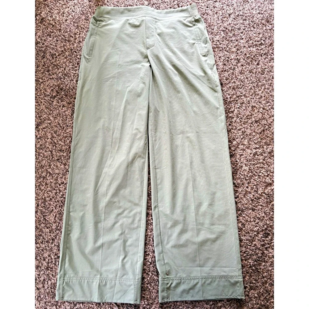 Athleta Brooklyn Heights High Rise Wide Trouser in Eucalyptus Olive size 12